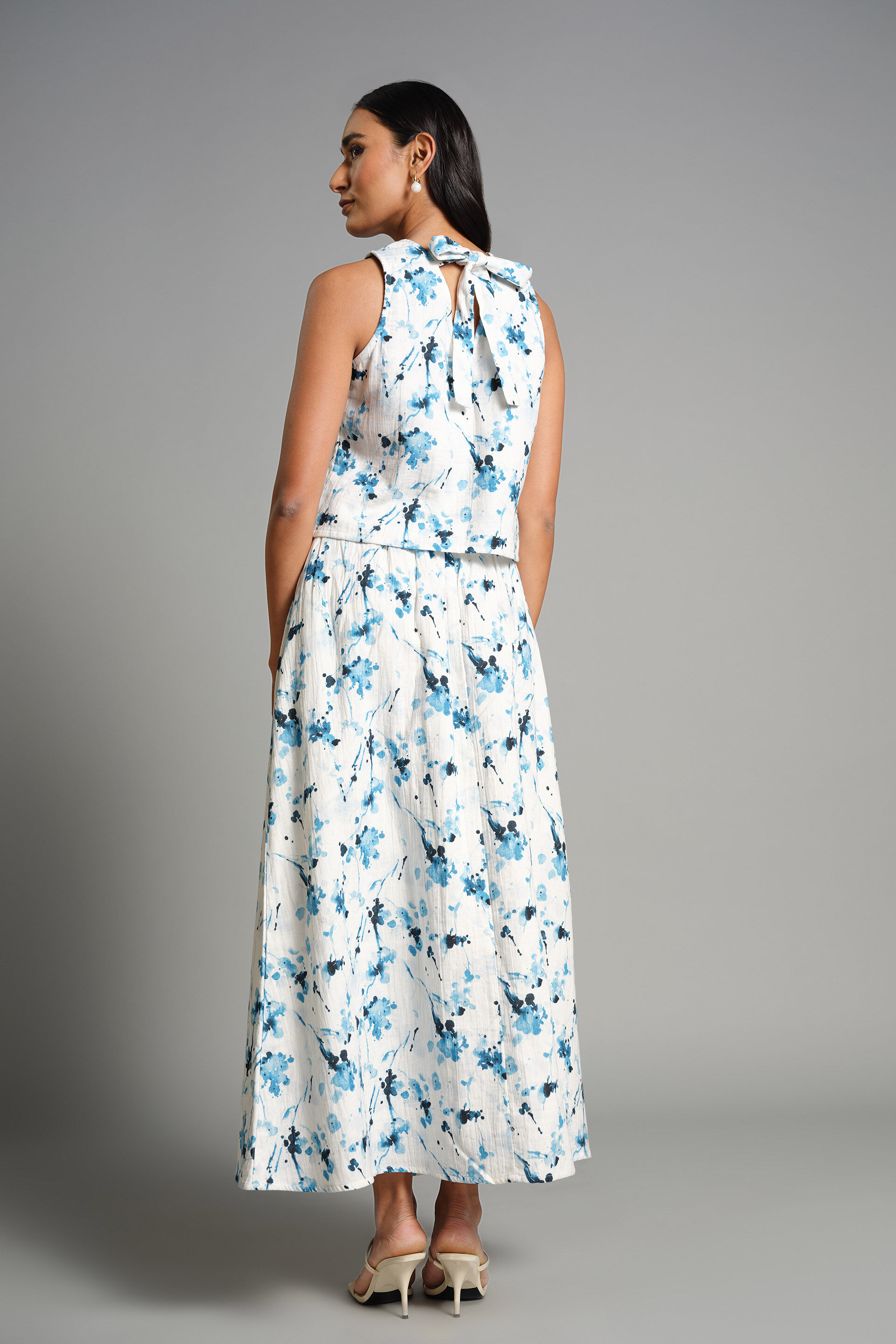 Mountain Flower Skirt Set, Blue, image 4